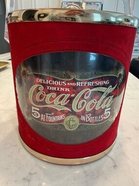 Coca Cola Ice bucket, red velvet